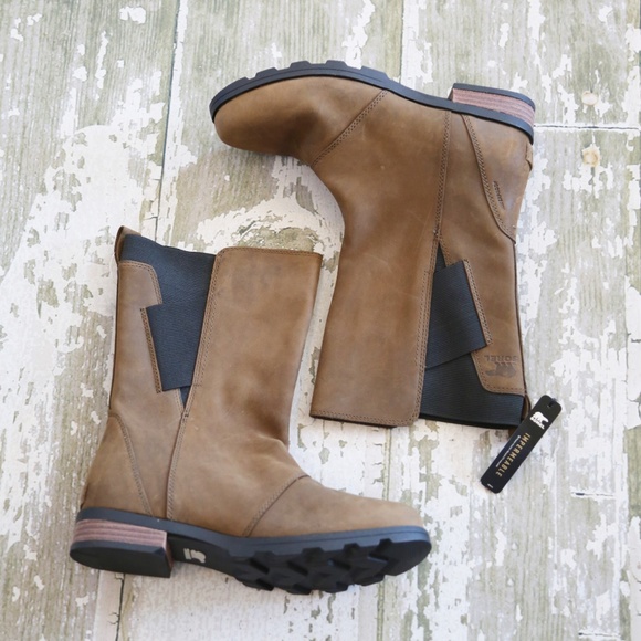 sorel emelie mid leather waterproof boots